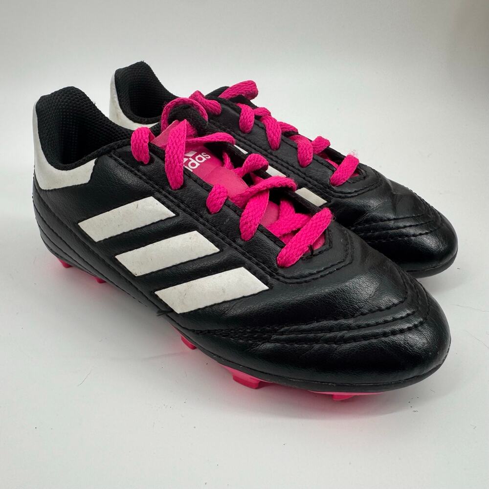 Adidas Goletto VII FG Soccer Cleats Kids 11K Black Pink Youth Soccer Football